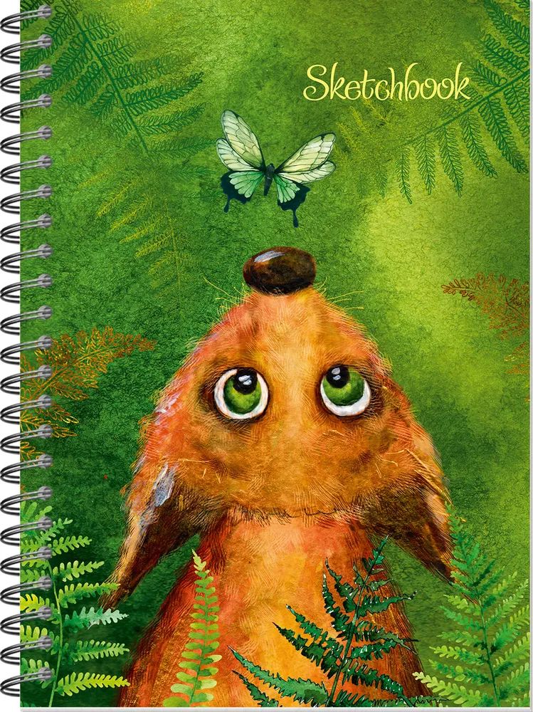 Скетчбук А5  60л., гребень, 100гр/м2 "Шкодный лис" тв.обл.