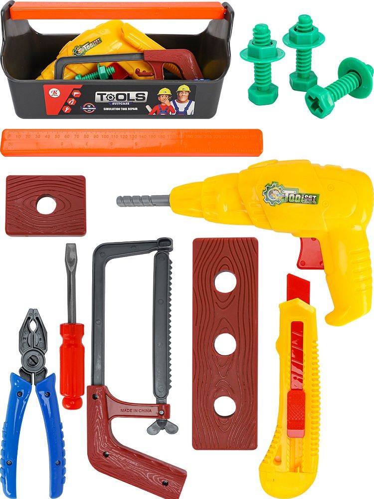 Игровой набор для мальчиков "Юный мастер" 13 предметов, ящик