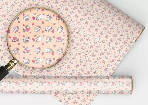 Бумага упаковочная 70*100см  "Аниме единорожки"