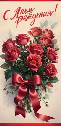 Открытка евро б/т "С Днем рождения!"