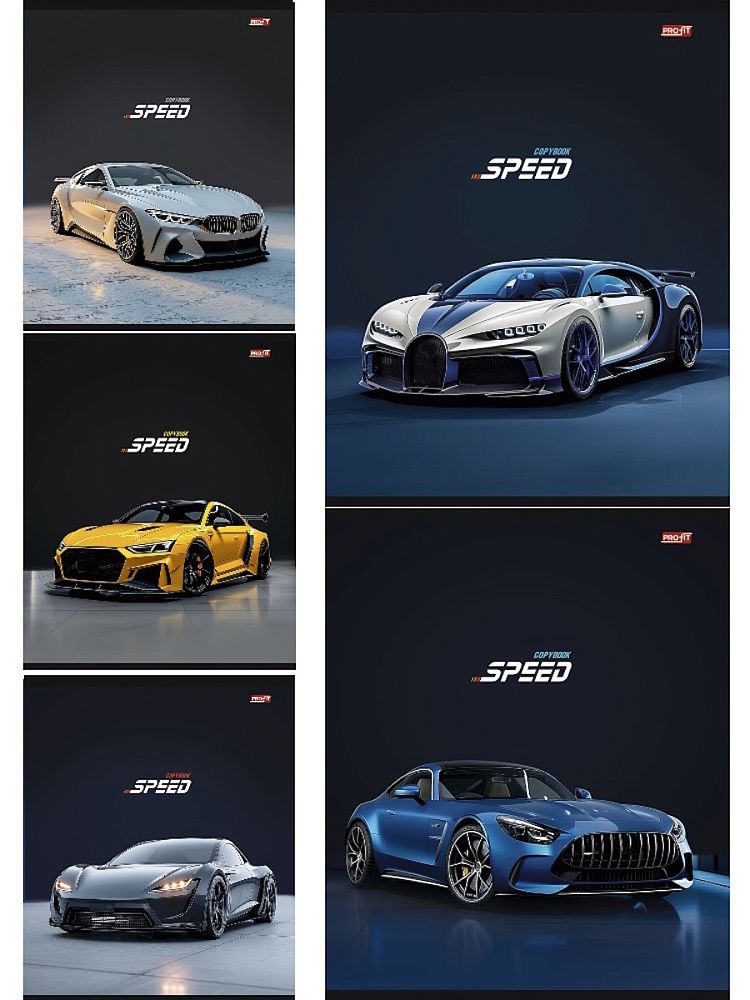 Тетрадь А5 48л кл. Проф-Пресс "Разные автомобили - 15" обл.мел.бум.