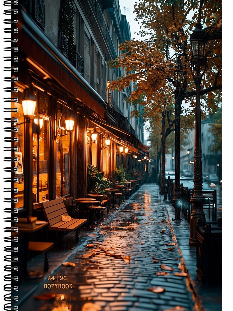 Тетрадь А4  96л кл. гребень Проф-Пресс "Городская улочка"