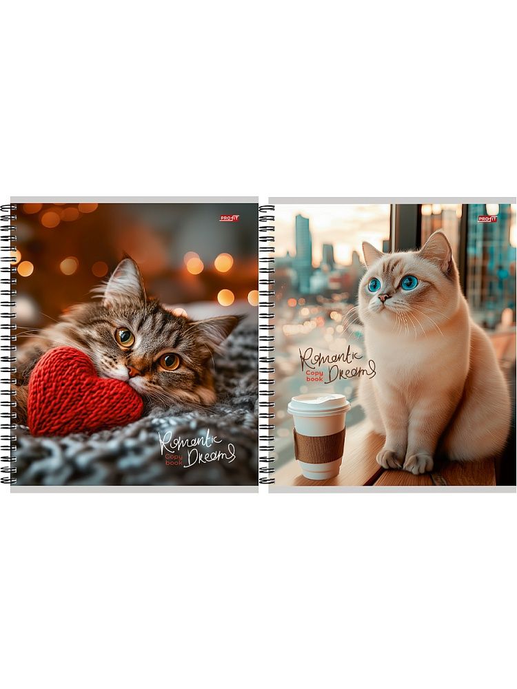 Тетрадь А5  96л кл. гребень Проф-Пресс "Красивые коты"