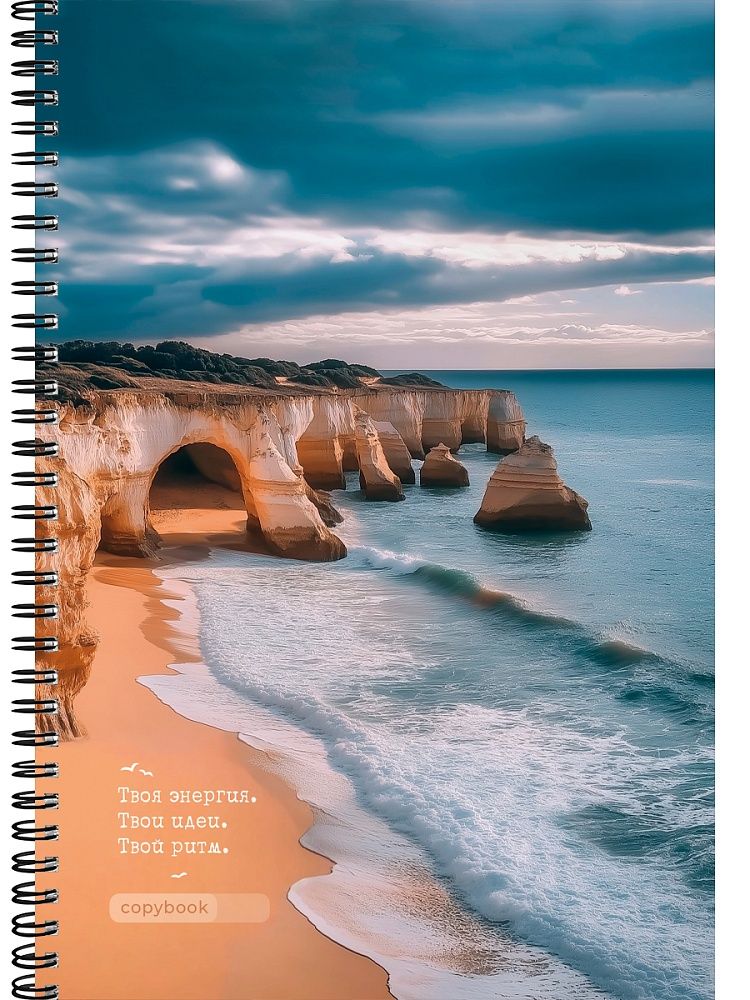 Тетрадь А4  96л кл. гребень Проф-Пресс "Песчаное побережье"