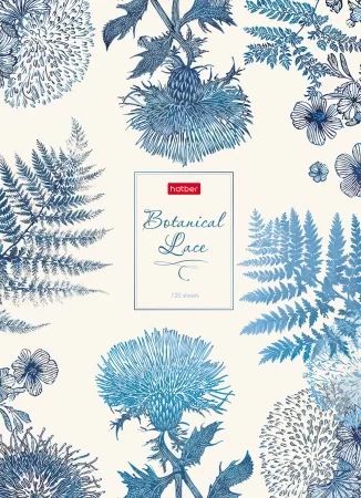 Тетрадь А4 7БЦ 120л кл. сшивка Hatber "Botanical Lace" глянц.лам.5цв.блок, запеч.форз.