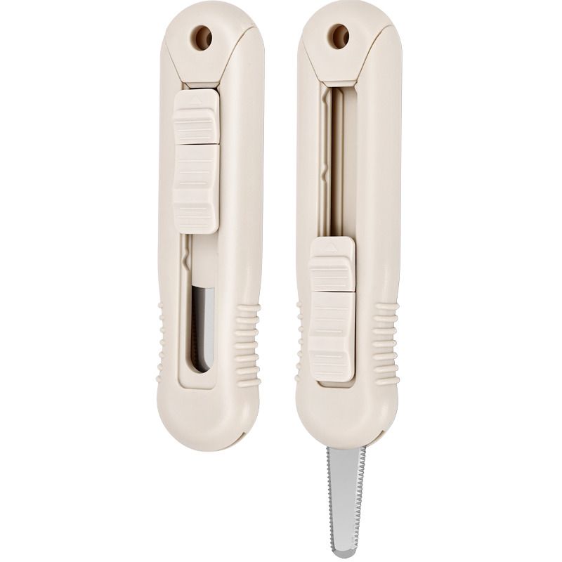 Нож канцелярский deVENTE скругленное лезвие с зазубринами, бежевый