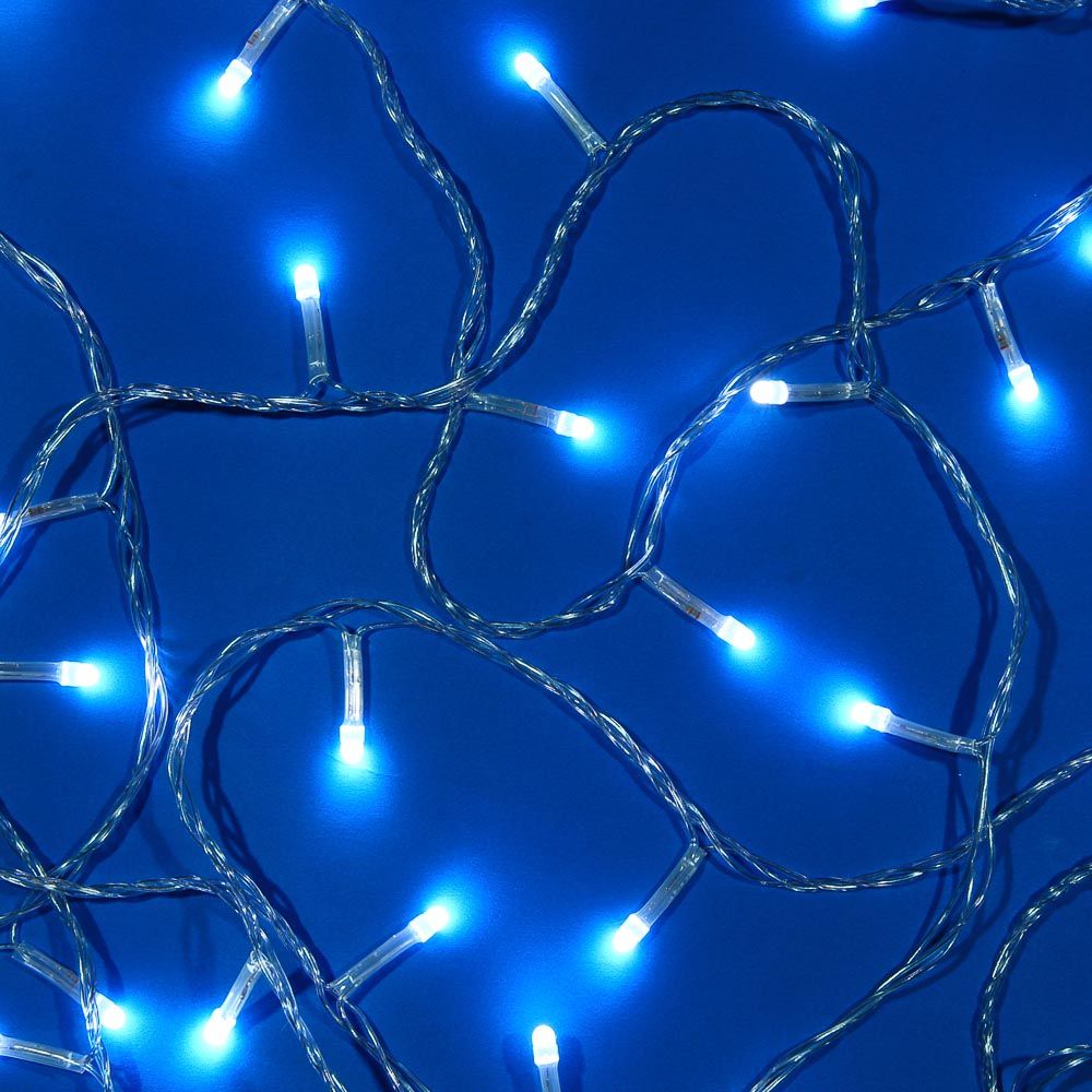 Гирлянда электрическая 10м 100LED светодиодная, прозарчный шнур, вьюн 220В, белый