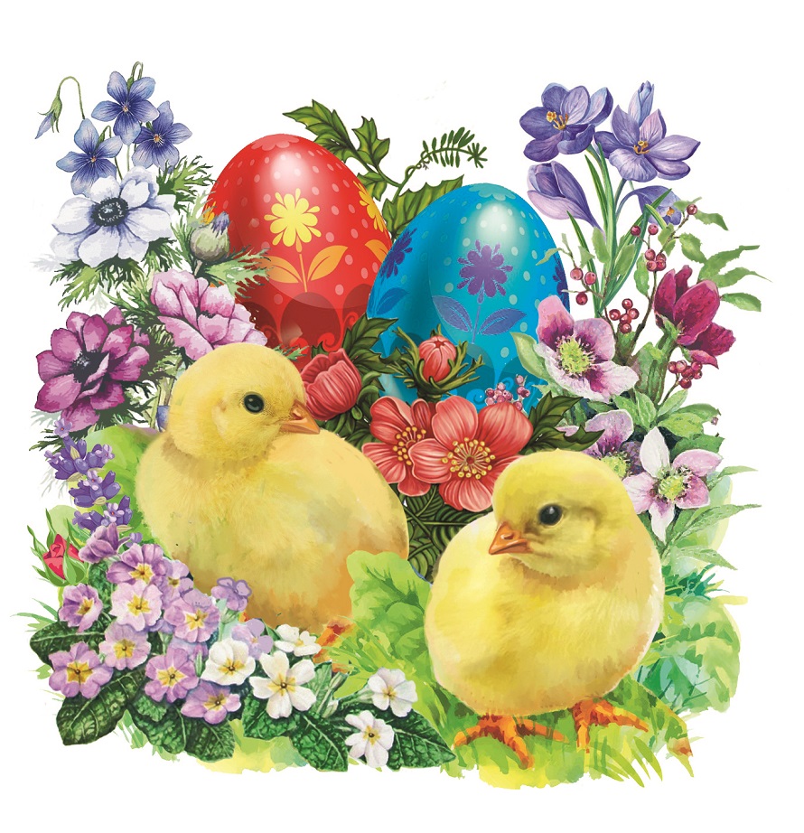 Салфетка "ПАСХА Цыплята" 33*33см, 20 шт., 2-х слойная