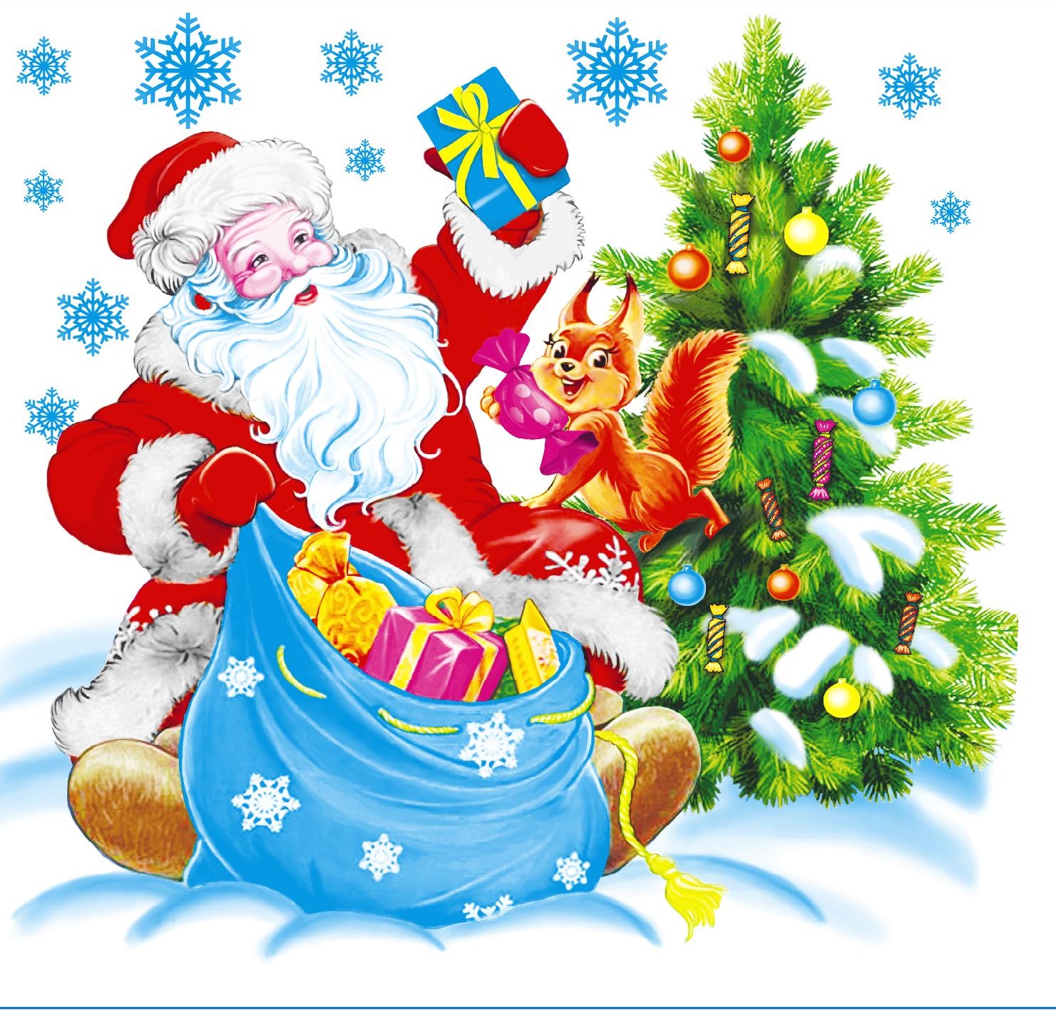 Салфетка "НГ Дед Мороз" 24*24см, 50 шт., 1слой