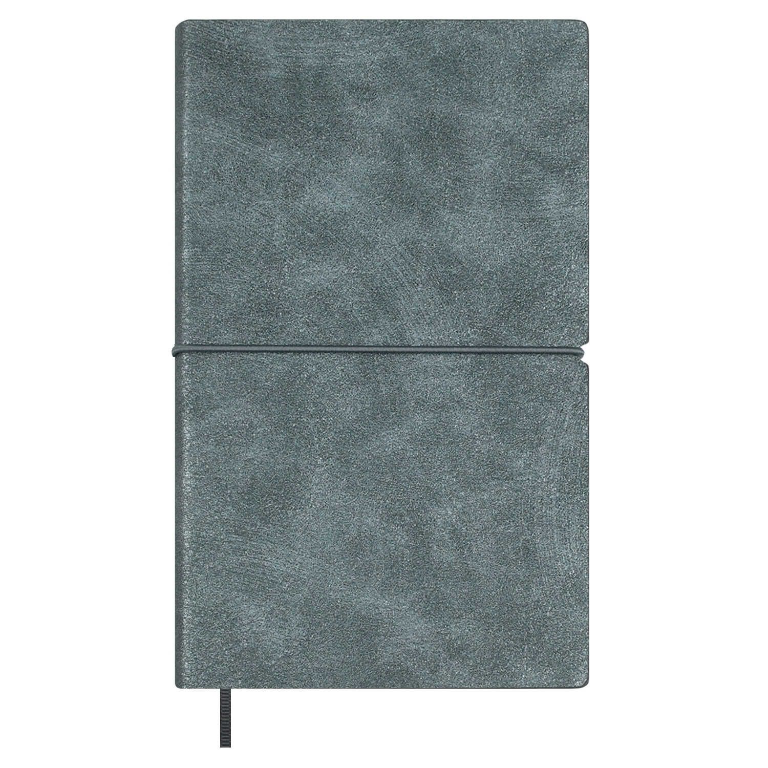 Еженедельник недат. А6 120л., кожзам, мягк.пер. "Наппа металлик графитовый" ляссе, резинка