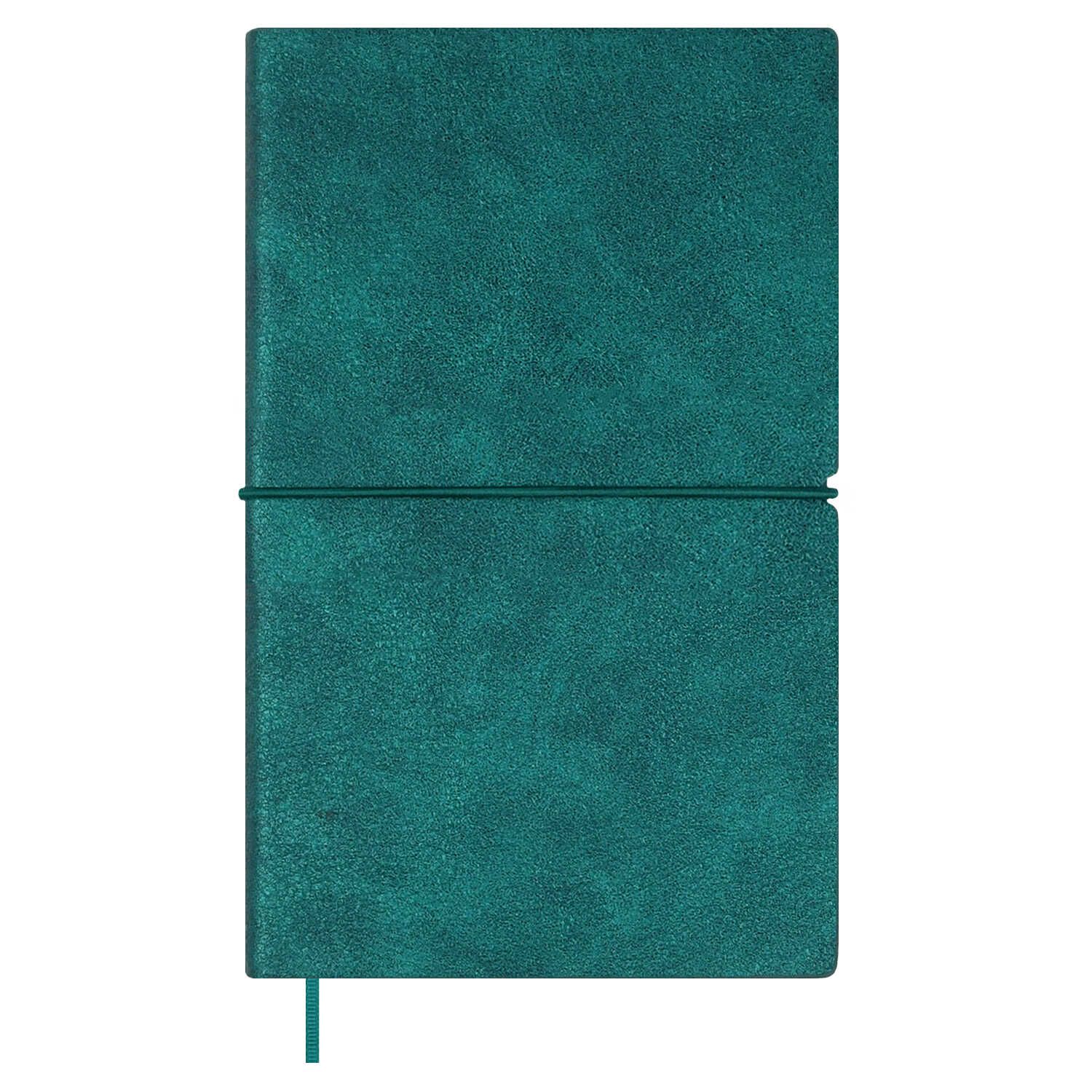 Еженедельник недат. А6 120л., кожзам, мягк.пер. "Наппа металлик зеленый" ляссе, резинка