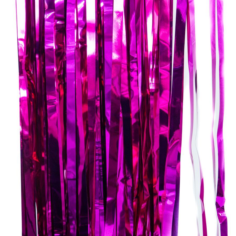 Занавес 1*2м "Дождик" фольга фуксия