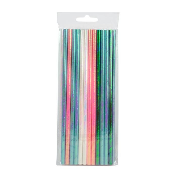 Трубочки для напитков 21см, 25шт "Ирридисцентные" бумага
