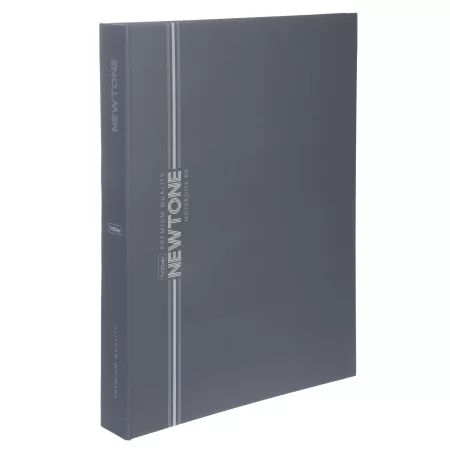 Тетрадь  А4  80л кл. на кольцах Hatber "NEWtone PASTEL. Серый агат" софт-тач