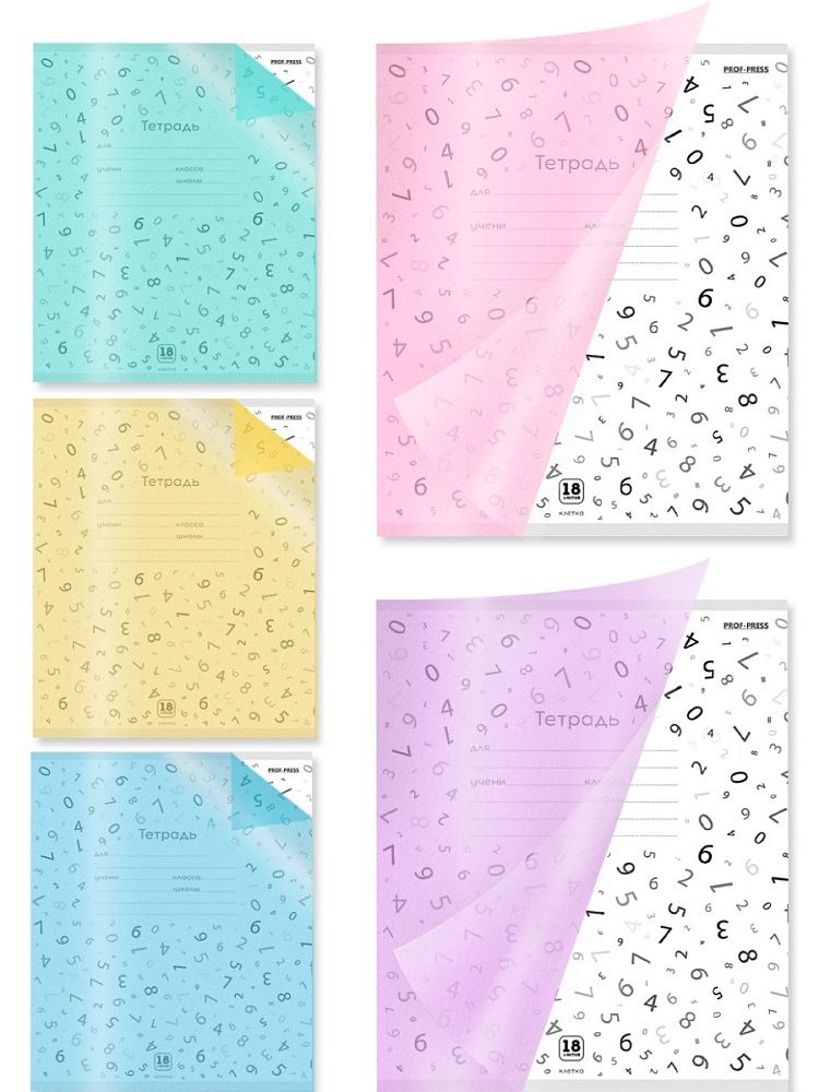 Тетрадь А5 18л кл. Проф-Пресс  пласт.обл. "Пастель. Школа"