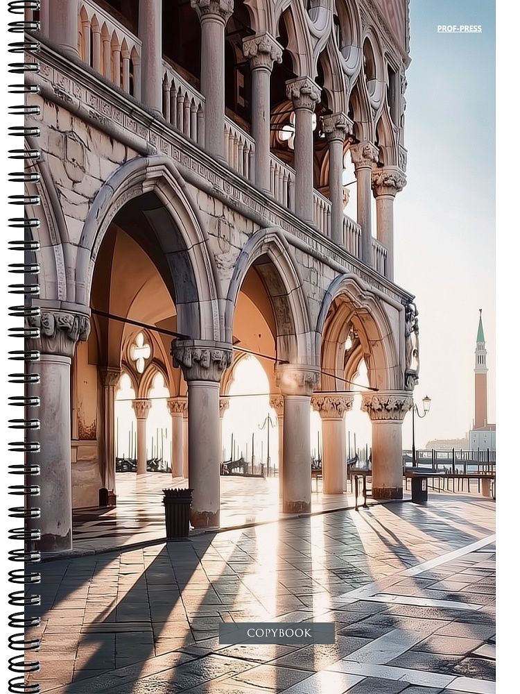Тетрадь А4  96л кл. гребень Проф-Пресс "Архитектурные шедевры" тисн.