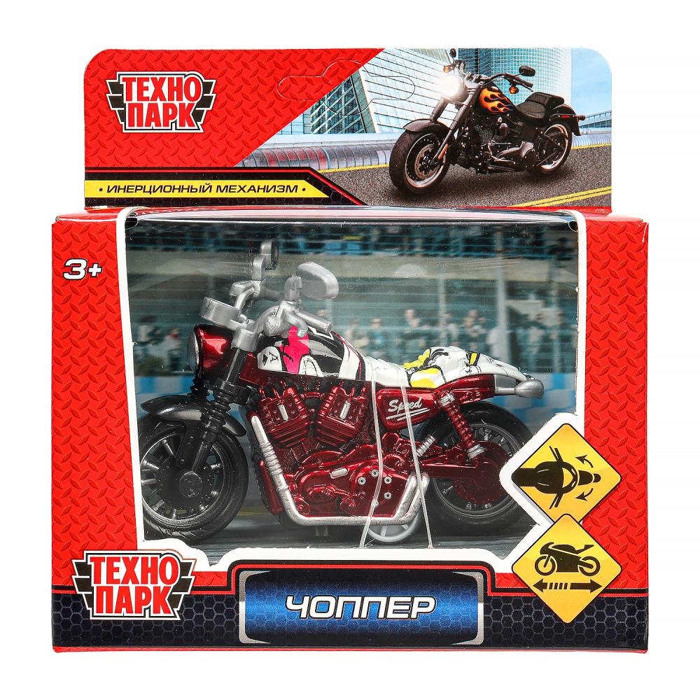 Мотоцикл металл.  9см "Чоппер" инерционный механизм
