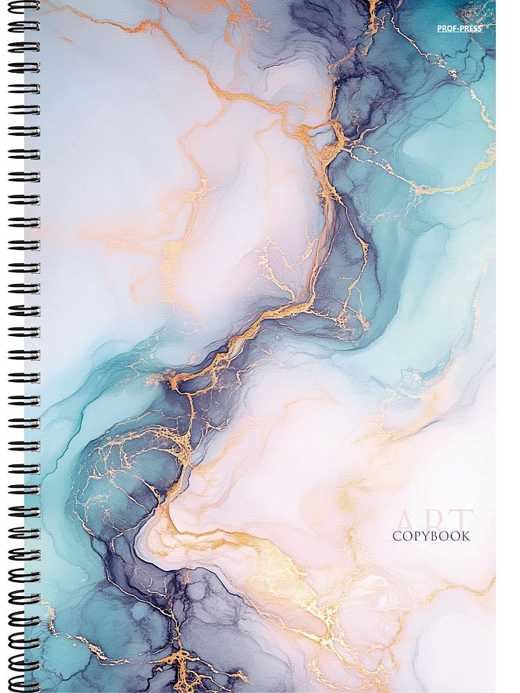 Тетрадь А4  96л кл. гребень Проф-Пресс "Мраморный узор" тисн.