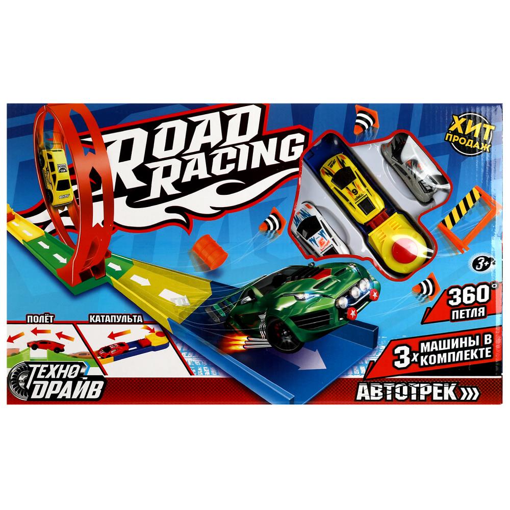 Автотрек 42*26см 3 машинки, петля 360
