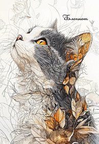 Блокнот А5  40л гребень "Кошка" клетка