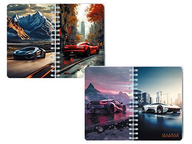 Блокнот-перевертыш А6  80л гребень "Авто" кл.