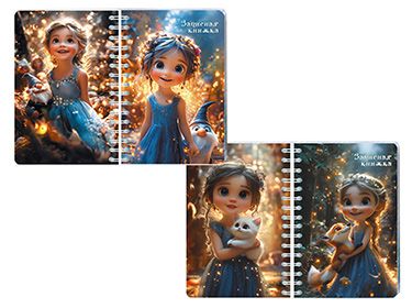 Блокнот-перевертыш А6  80л гребень "Сказочные девочки" кл.