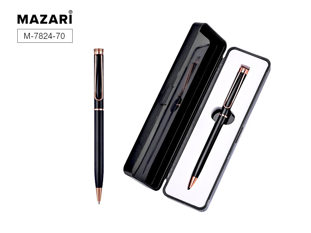 Ручка с пов.мех. в футляре "Bello B" шарик.,1,0мм, металл., синие чернила