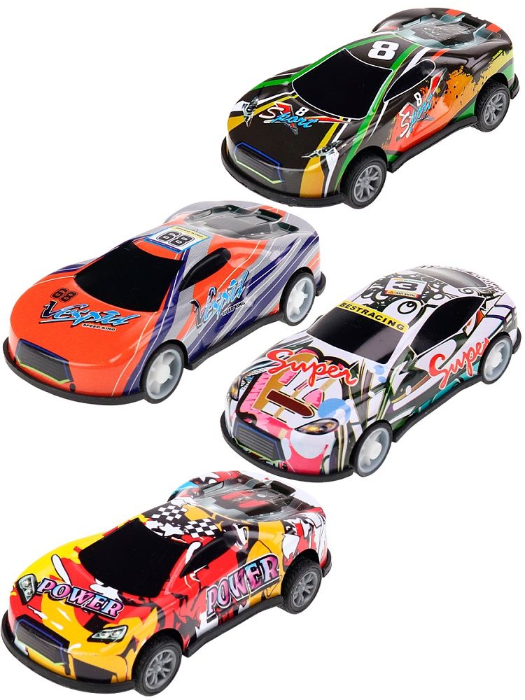 Набор машинок метал. 4шт, 5см "Гонки"