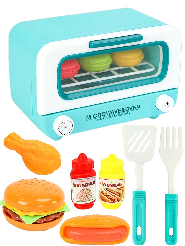 Игровой набор посуды "Микроволновка" звук, свет, 3*AAA не к-те, в кор.