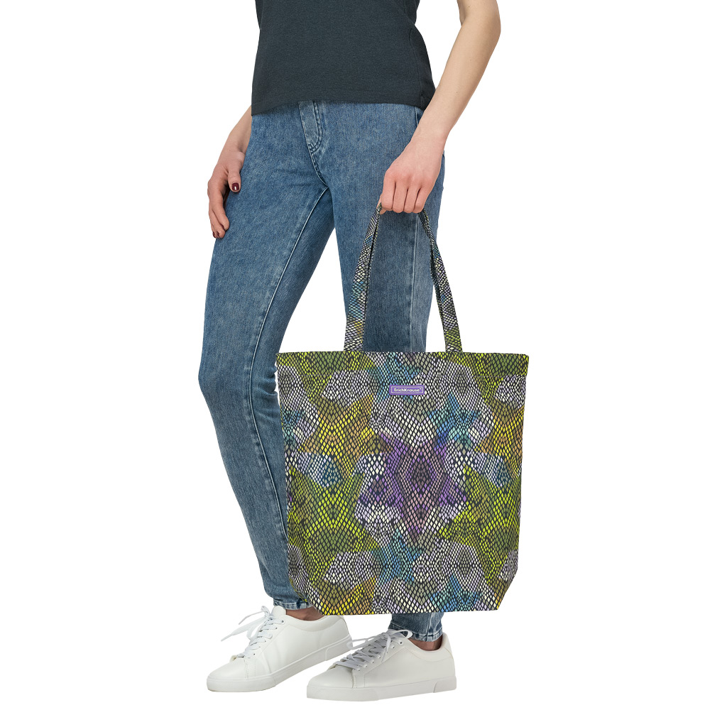 Сумка-шоппер на молнии ErichKrause® 14L Purple Python