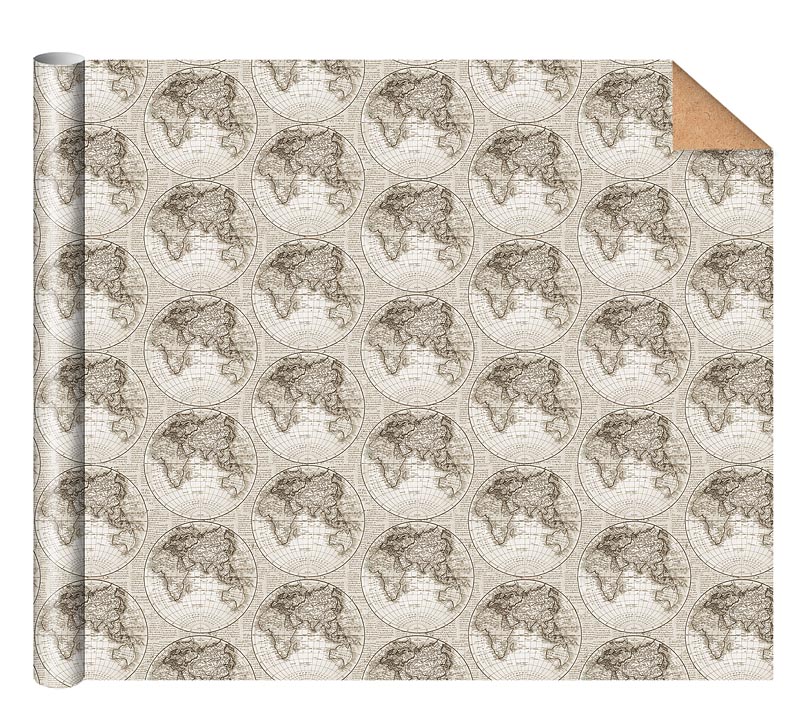 Бумага упаковочная крафт 70*100см "Карта"