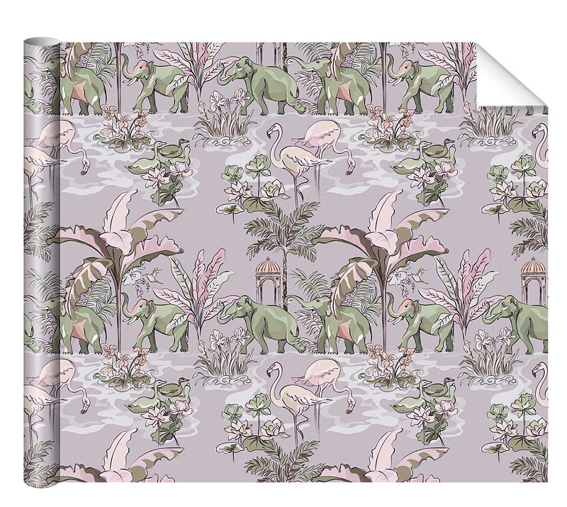 Бумага упаковочная 70*100см "Слоны"