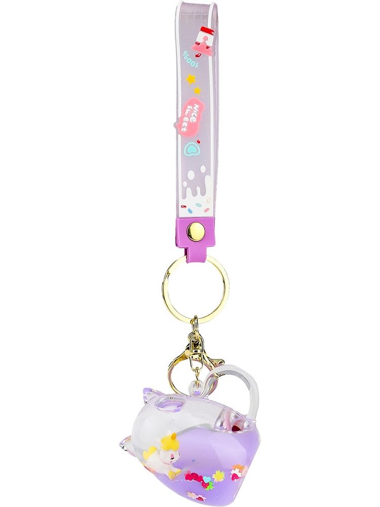 Брелок "Единорожка" ПВХ жидкий центр 5*6см