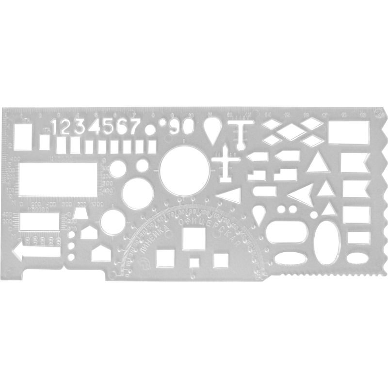 Линейка Офицерская 20см, прозрачная, гибкий пластик