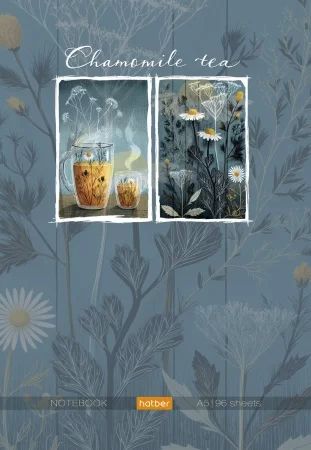 Блокнот А5 7БЦ  96л "Ромашковый чай" кл./лин., запечат. форзац, мат.лам.