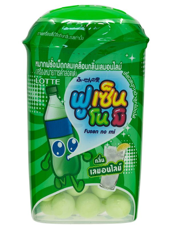 Жевательная резинка драже Fusen No Mi Lemon Lime "Лимон Лайм", Thai Lotte" 15гр., /уп.10шт./
