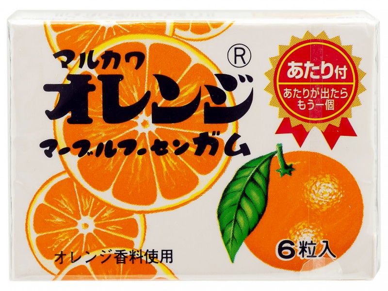 Жевательная резинка Marukawa " Апельсин" 6 шаров 8,1гр., /уп.36шт./