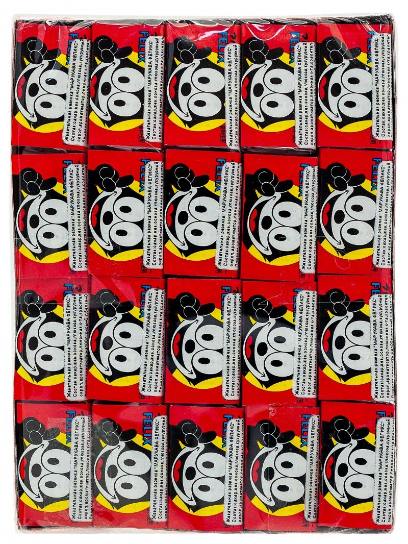 Жевательная резинка Marukawa "Felix вкус клубники" 5гр., /уп.60шт./