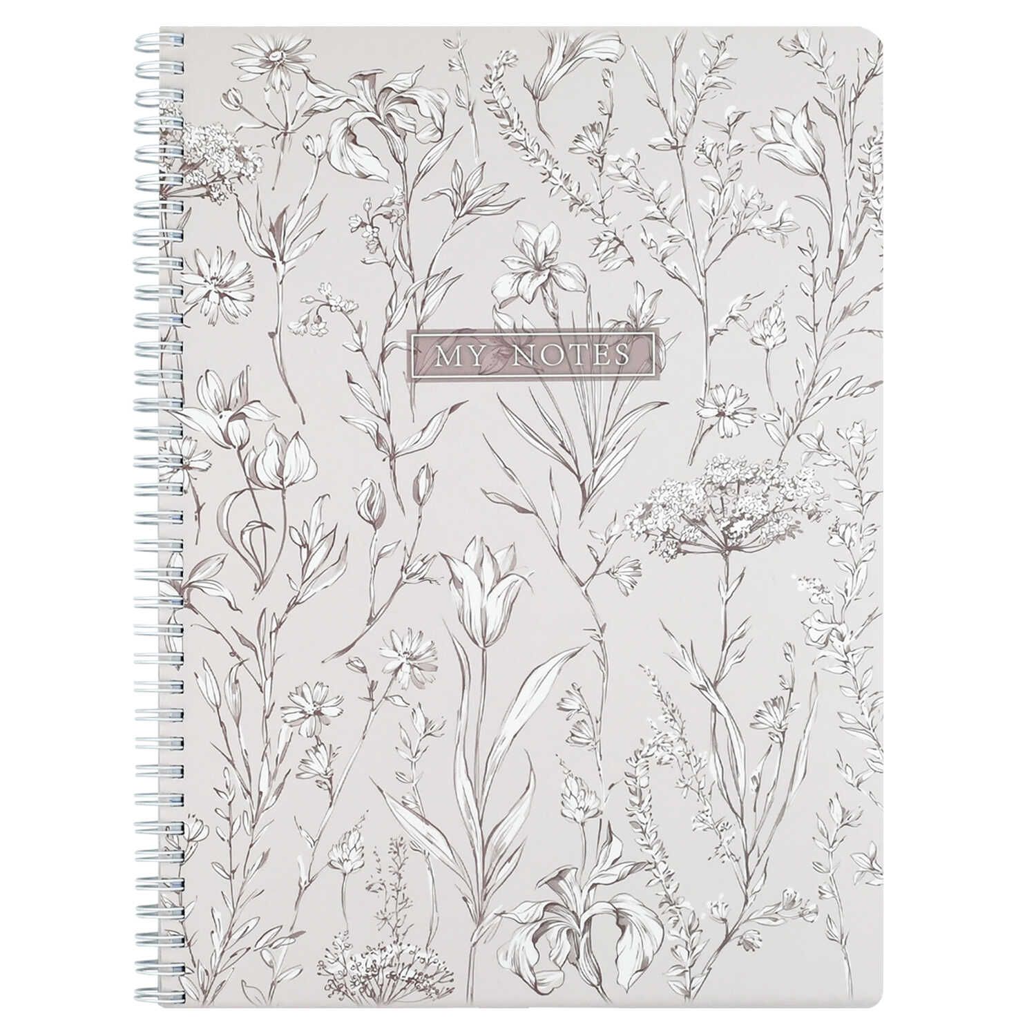 Тетрадь А4  96л кл. гребень Феникс+ "Цветочный паттерн" мат.лам.