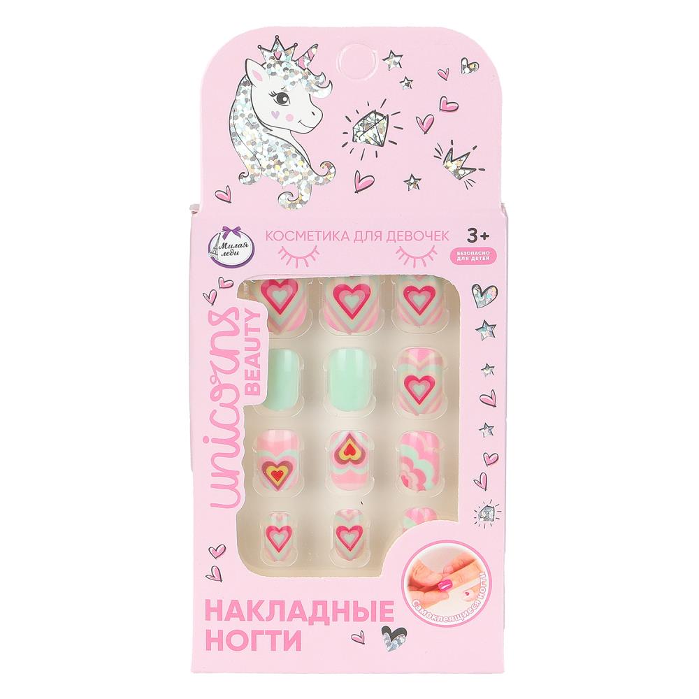 Накладные ногти "Сердечки"