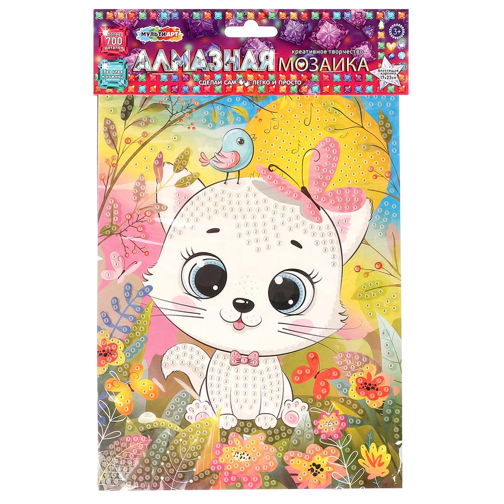 Аппликация из страз 17*23см "Котик"