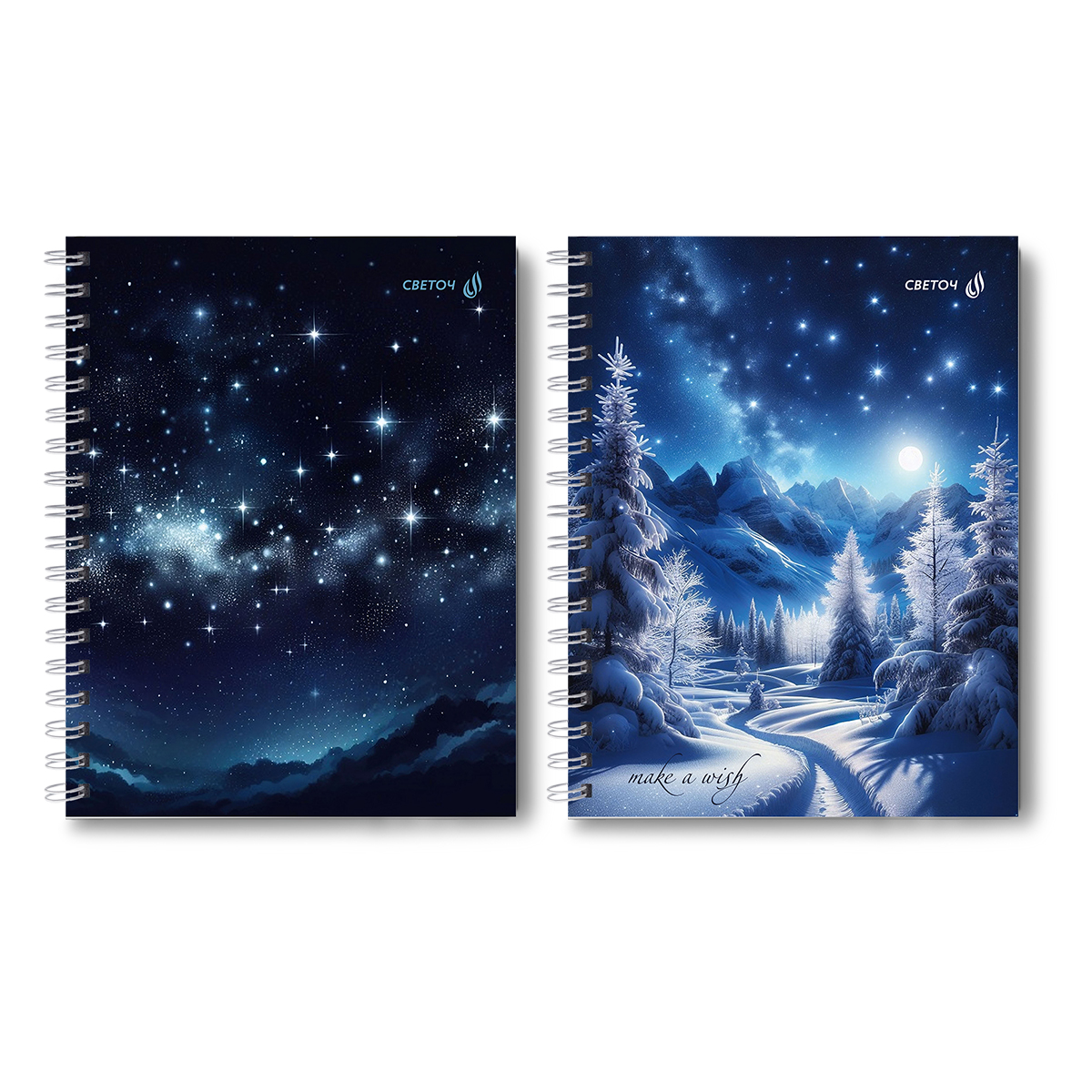 Блокнот А5 7БЦ гребень  80л "Звёздная ночь" кл., мат.лам.