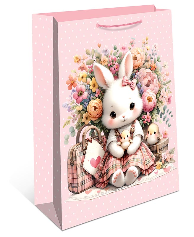 Пакет подар. бумажн. 33*42*10 см, 130гр/м2  Зайка