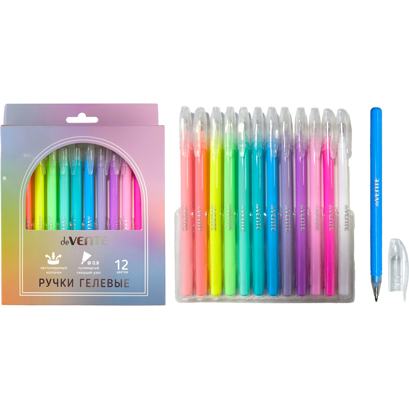 Набор гелевых ручек deVENTE 12цв." Vivo"  0,8мм.