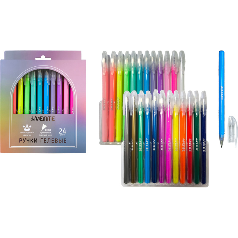 Набор гелевых ручек deVENTE 24цв. "Vivo"  0,8мм.