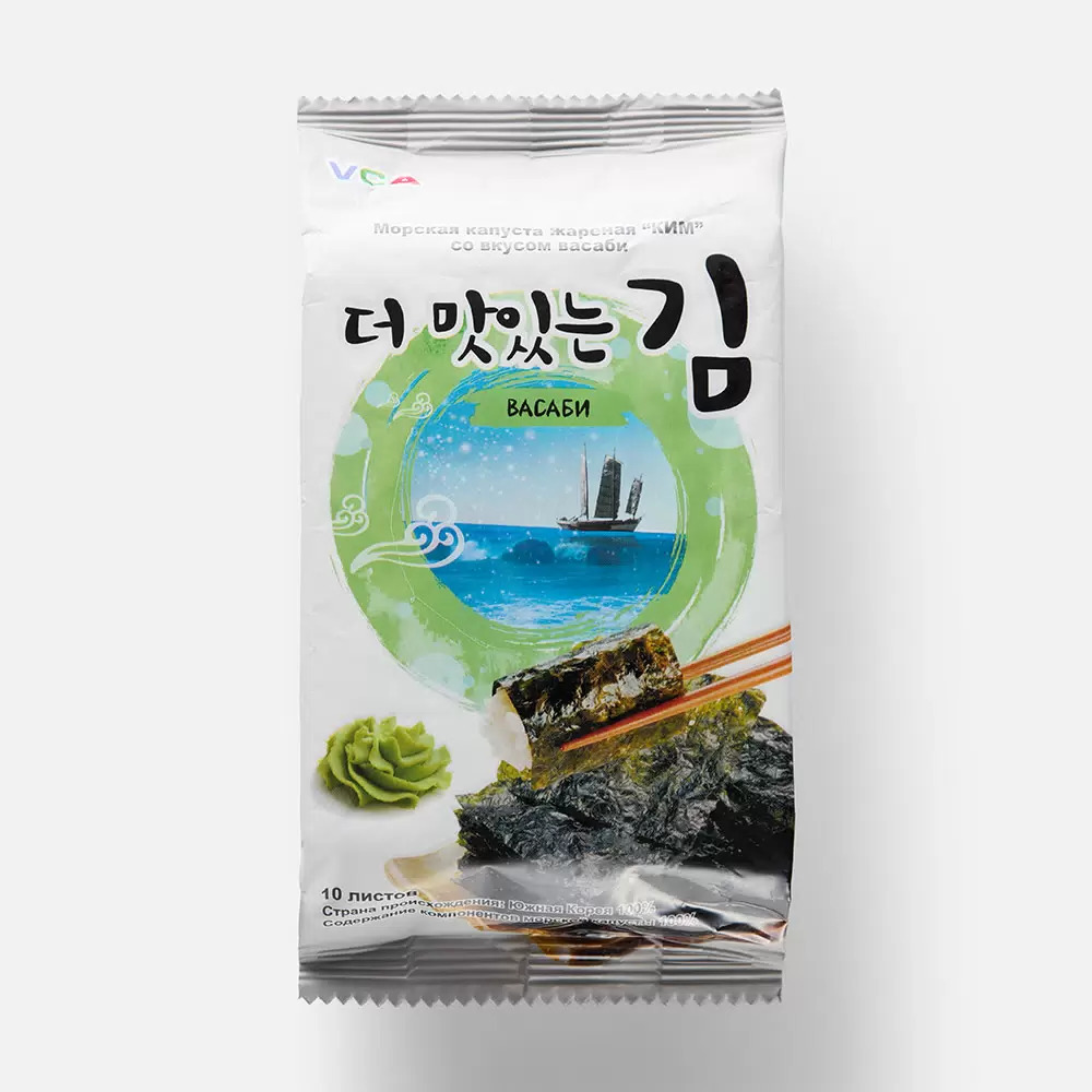 Морская капуста жаренная "КИМ" со вкусом васаби 5 гр. /уп.12шт./