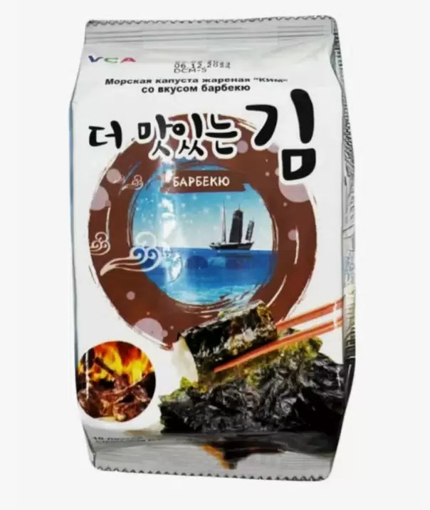 Морская капуста жаренная "КИМ" со вкусом барбекю 5 гр. /уп.12шт./