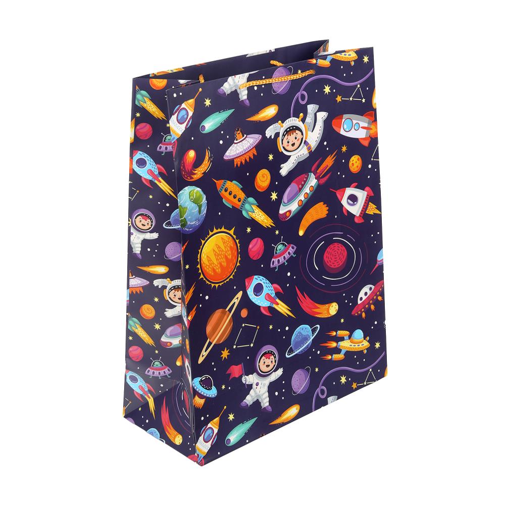 Пакет подар. бумажн. 33*45*15 см 140гр/м2  Космос