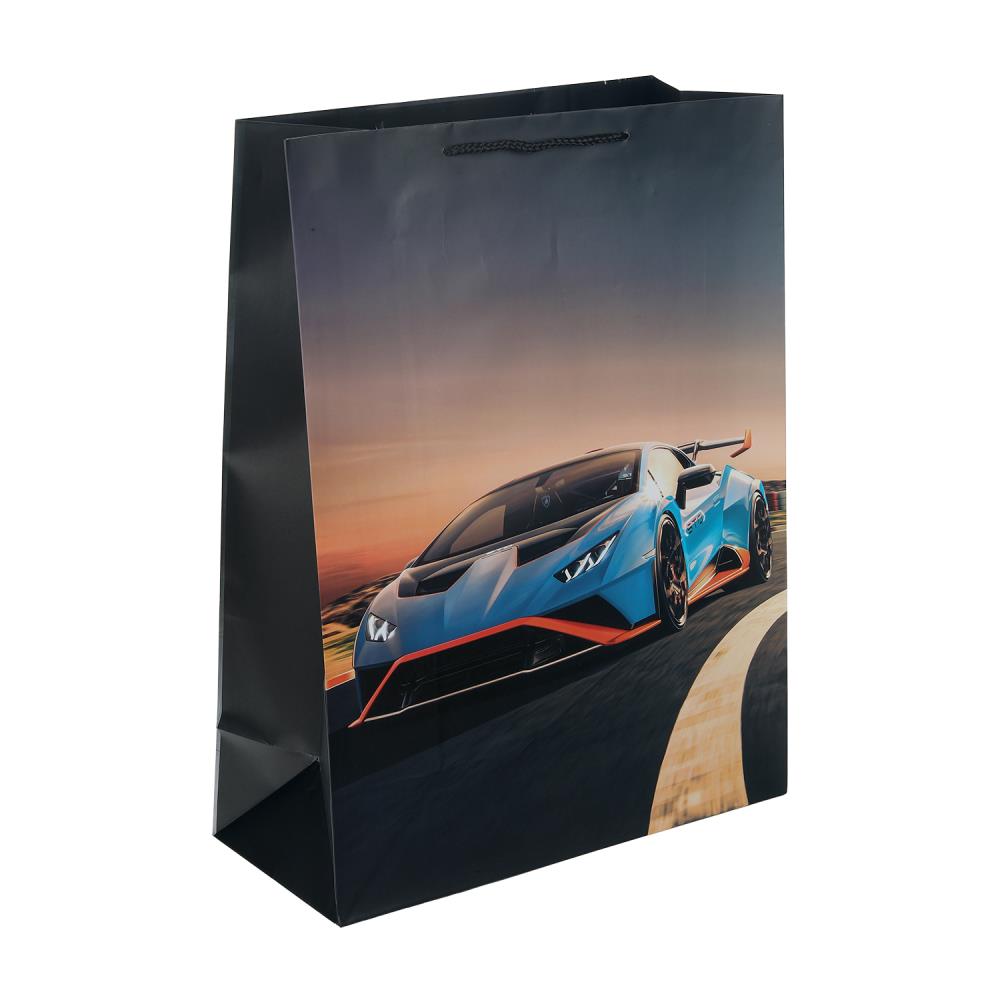 Пакет подар. бумажн. 33*45*15 см 140гр/м2  Спорткар