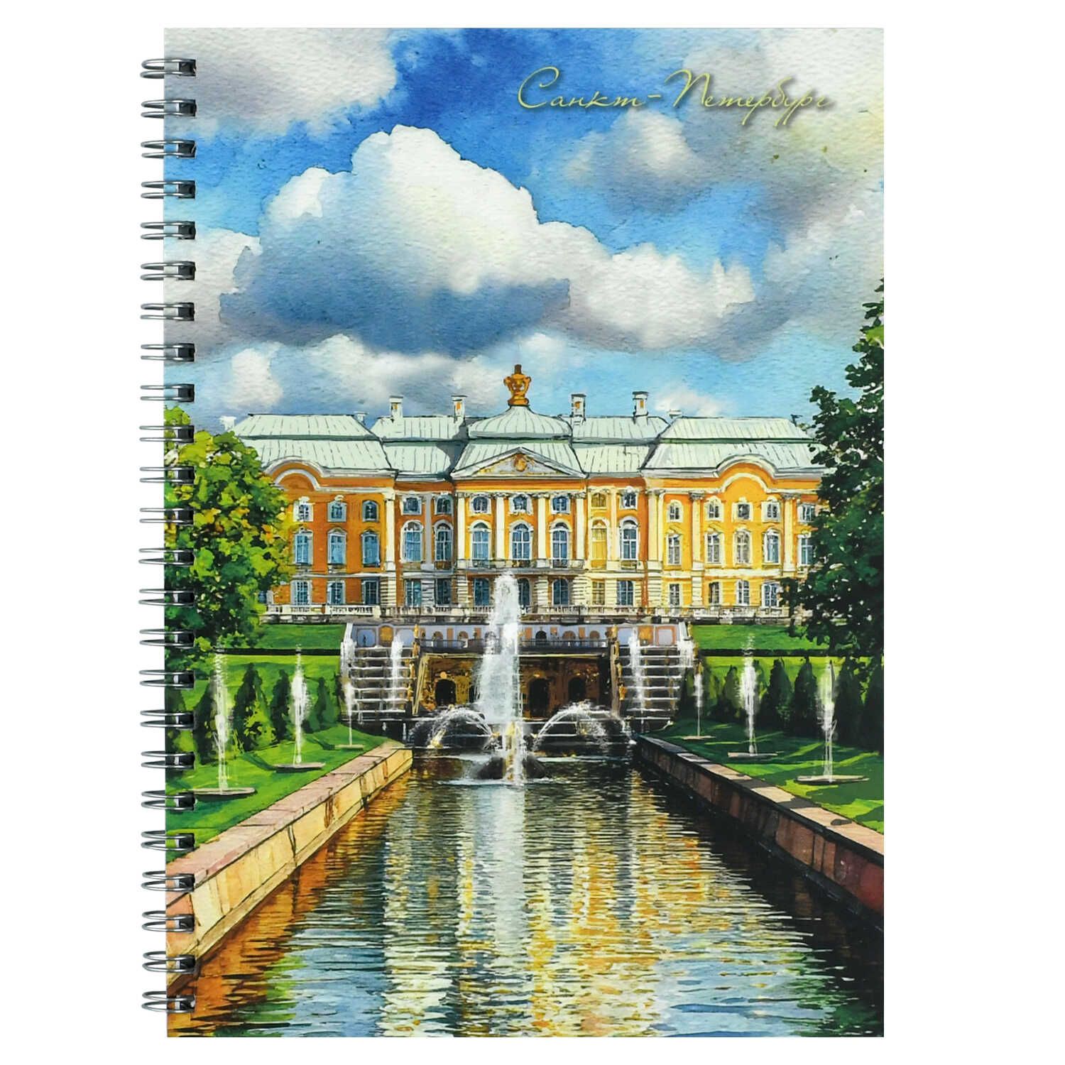 Блокнот А5  48л гребень "Петергоф" кл., мат.лам.